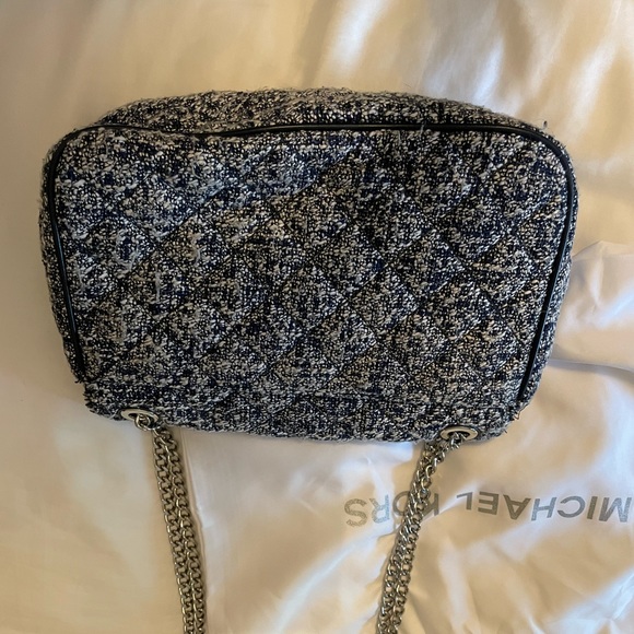 Perfect Navy and White Tweed Michael Kors Chain Shoulder Bag - make offer! - Picture 3 of 5